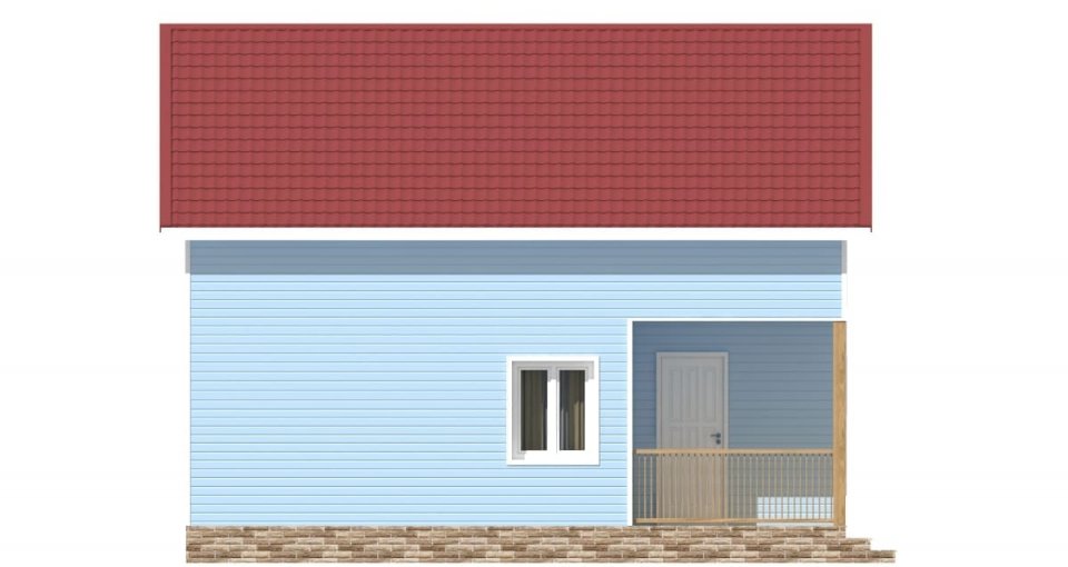 Фасад каркасного дома №153: вид спереди