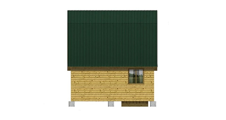 Фасад каркасного дома №141: вид сзади