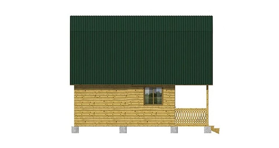 Фасад каркасного дома №146: вид слева