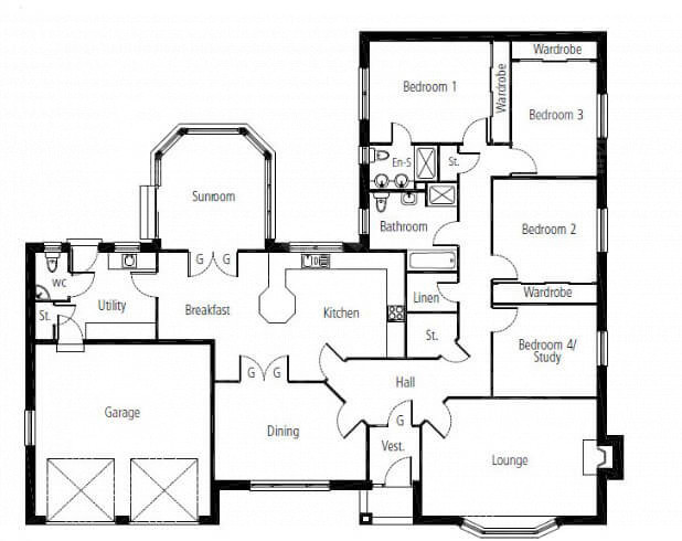  Каркасный дом, проект №31 - планировка