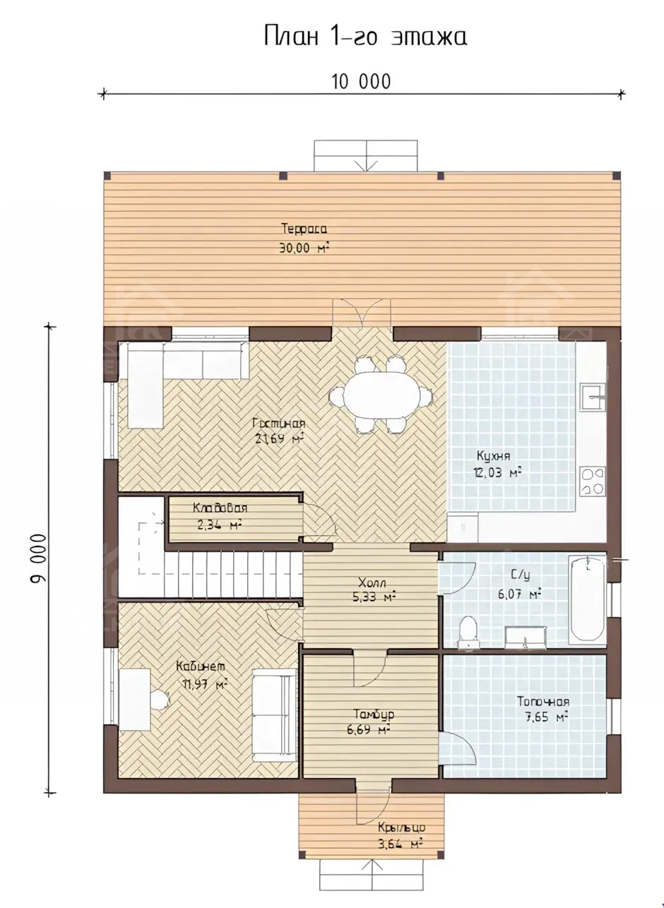 Каркасный дом, проект №66 - планировка