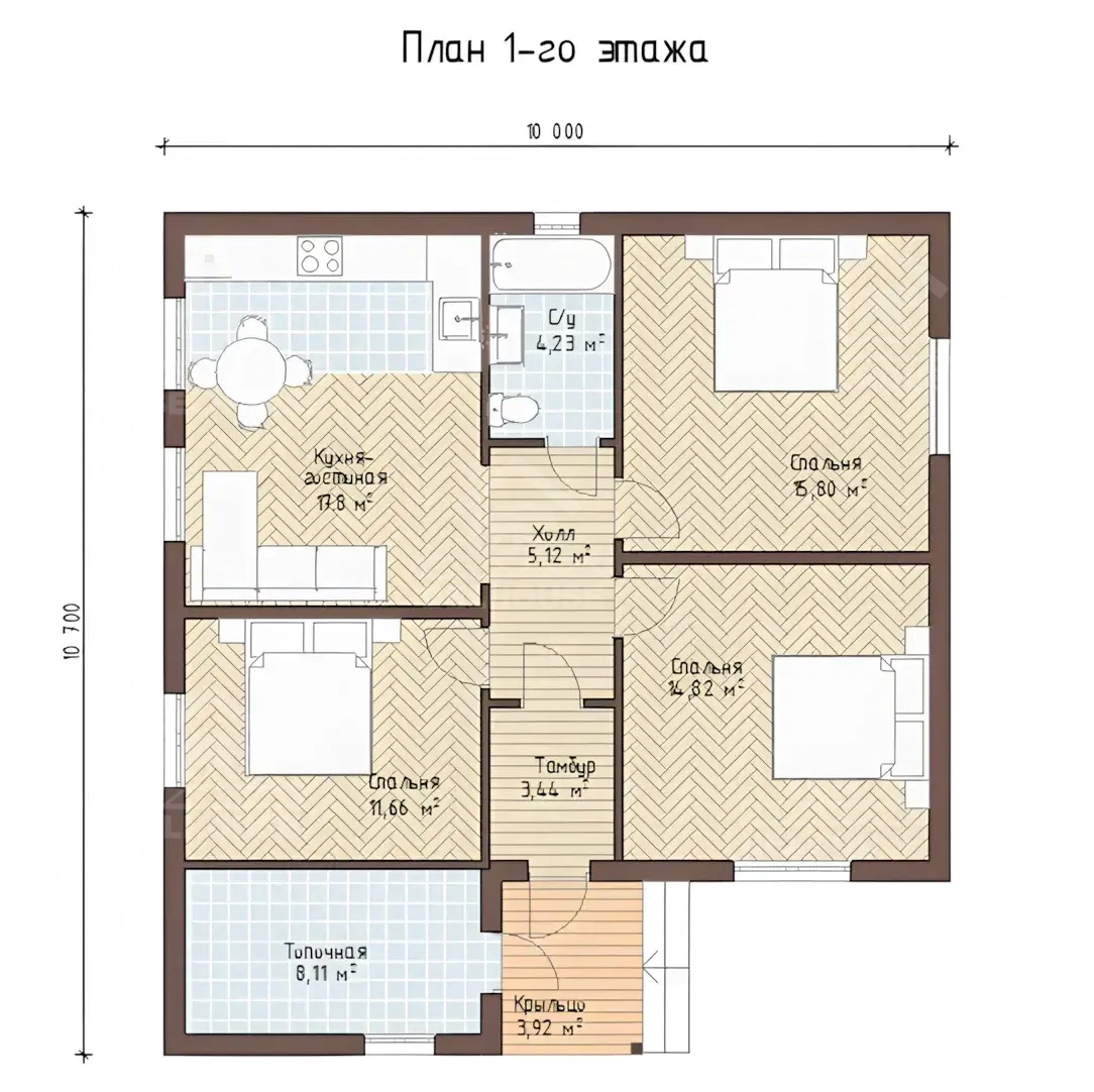Каркасный дом, проект №59 - планировка