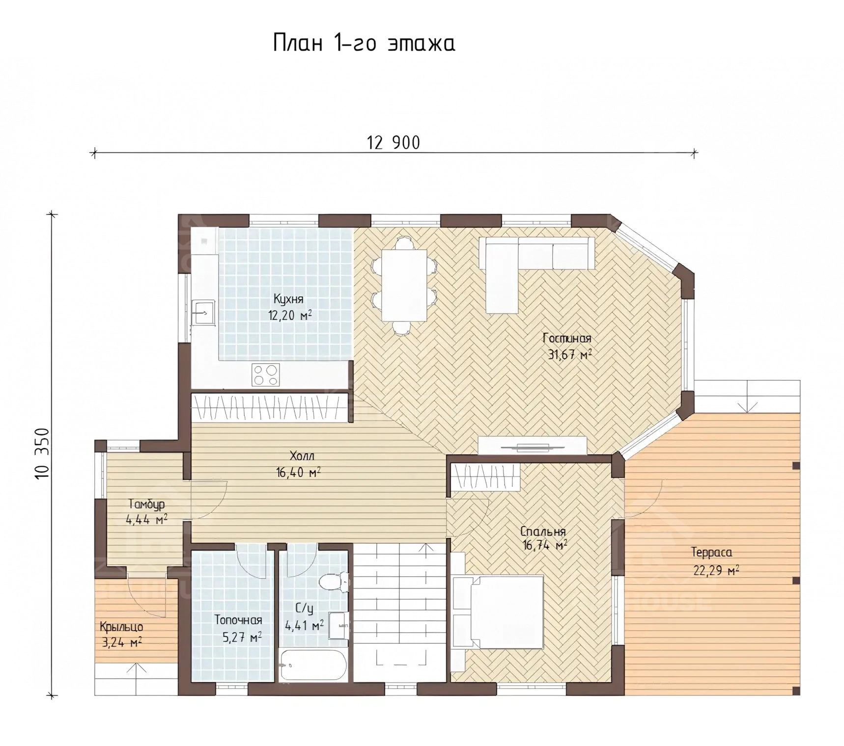  Каркасный дом, проект №3 - планировка