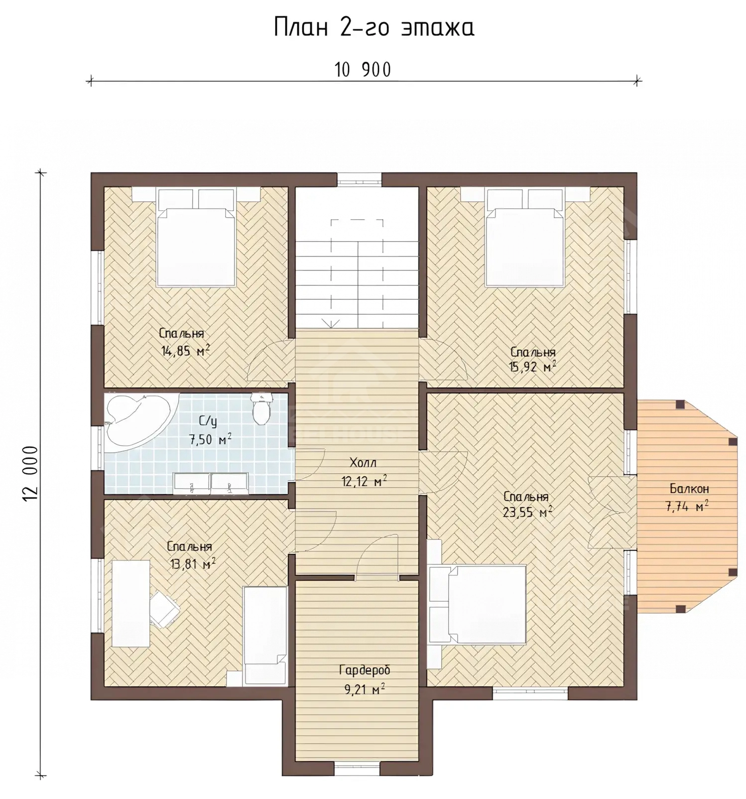 Каркасный дом, проект №65 - планировка