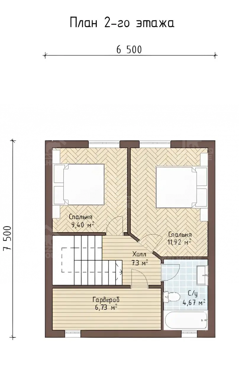 Каркасный дом, проект №58 - планировка