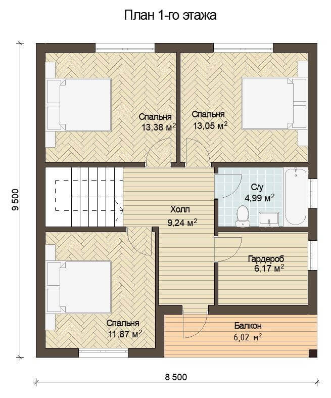 Каркасный дом, проект №102 - планировка