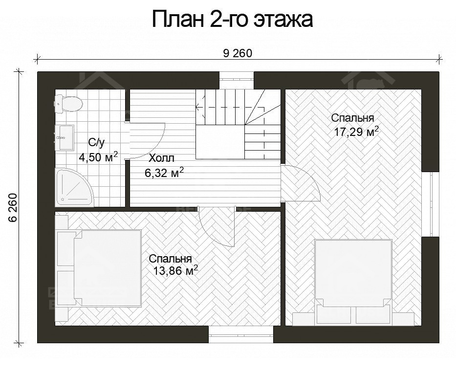 Дом из газобетона, проект №164к - планировка