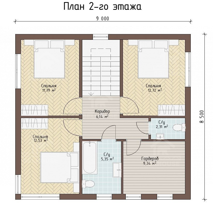 Каркасный дом, проект №18 - планировка