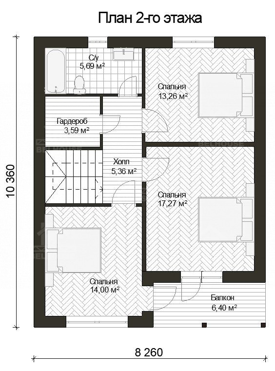 Дом из газобетона, проект №187к - планировка