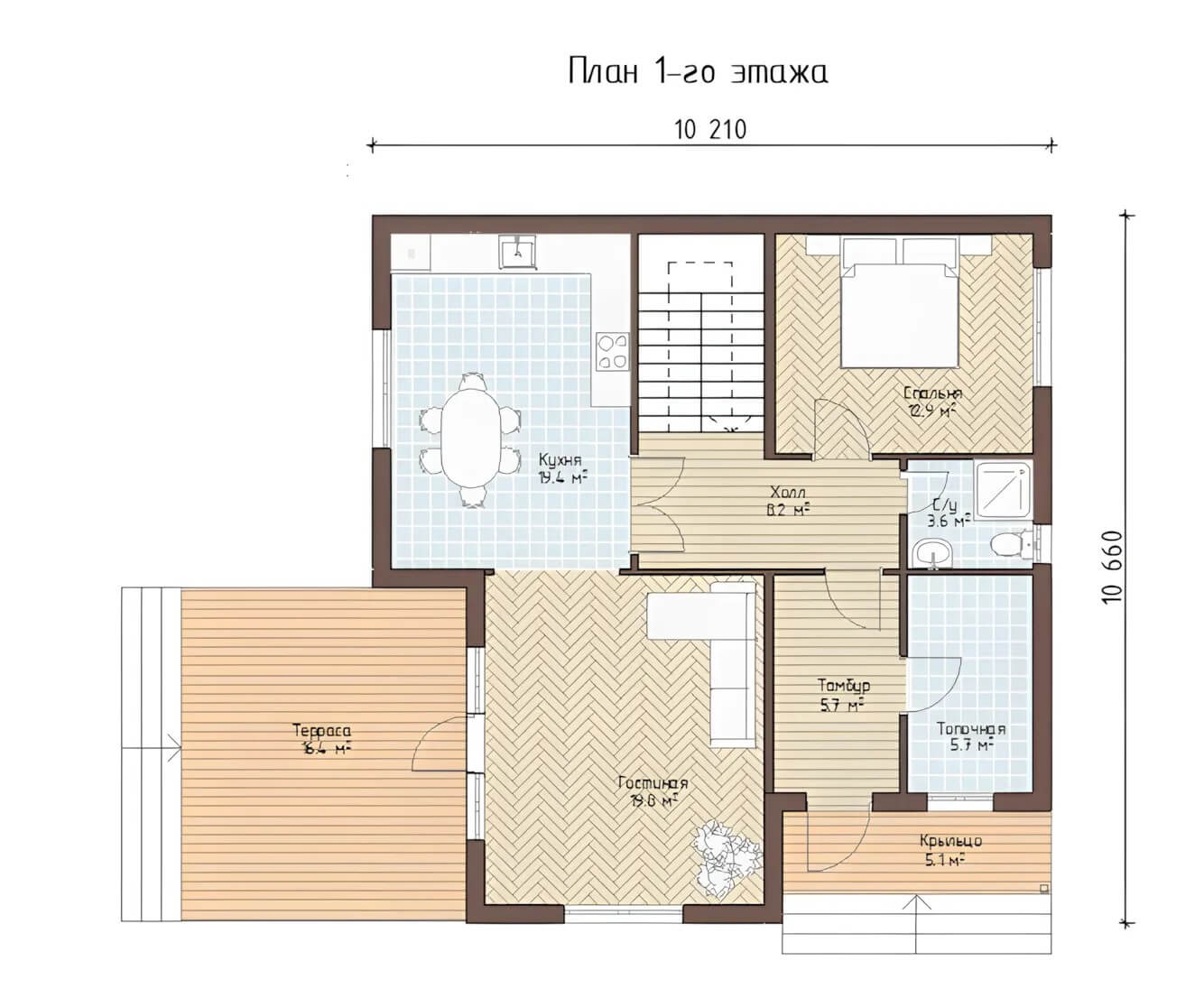 Каркасный дом, проект №192 - планировка
