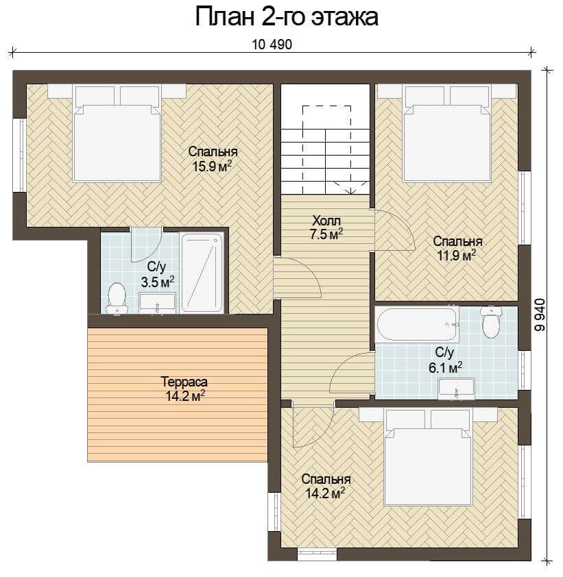 Каркасный дом, проект №193 - планировка