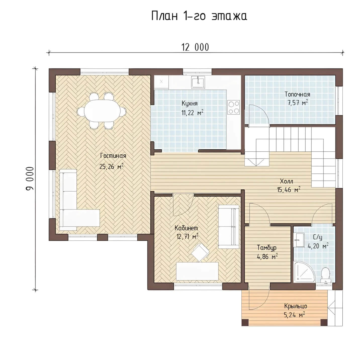 Каркасный дом, проект №195 - планировка