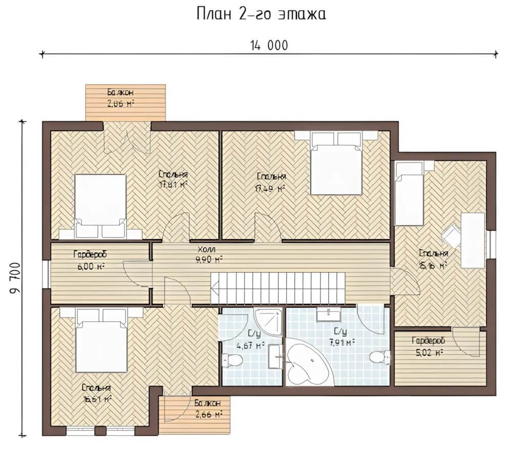 Каркасный дом, проект №197 - планировка
