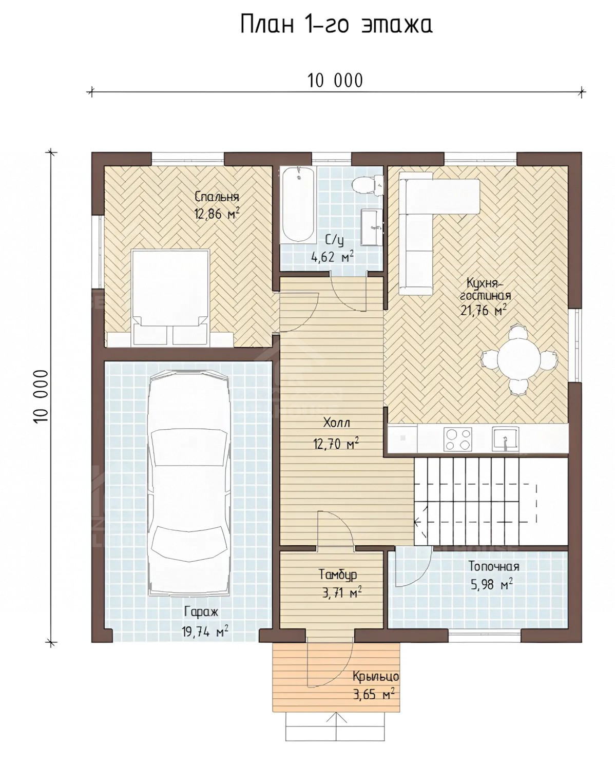 Каркасный дом, проект №199 - планировка