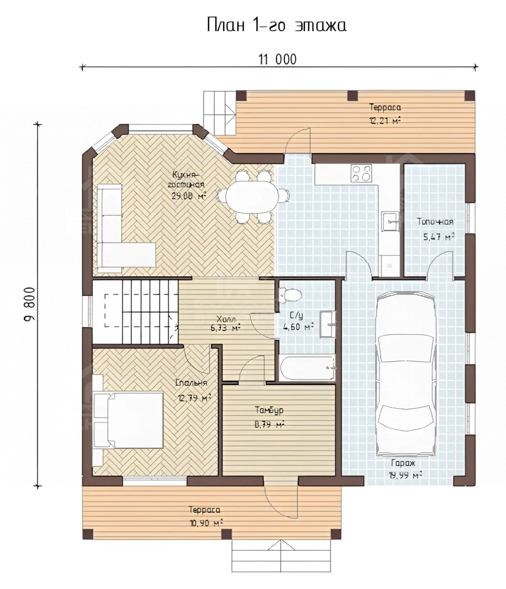 Каркасный дом, проект №206 - планировка