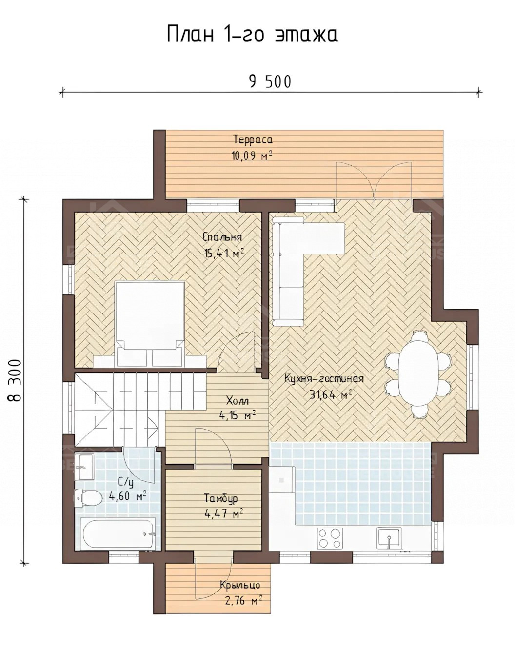 Каркасный дом, проект №207 - планировка