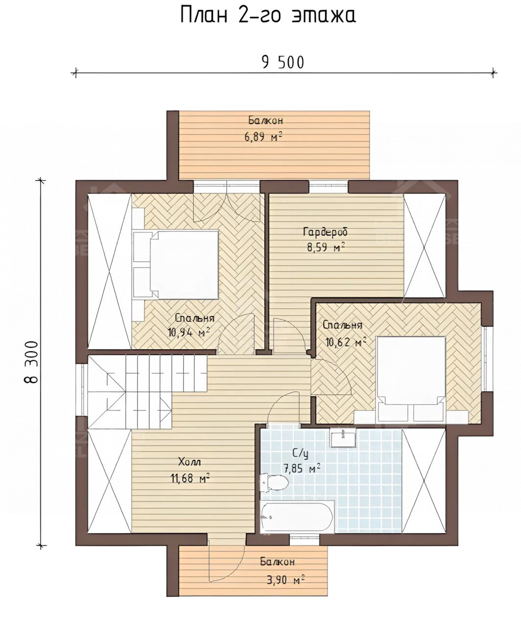 Дом из газобетона, проект №207к - планировка