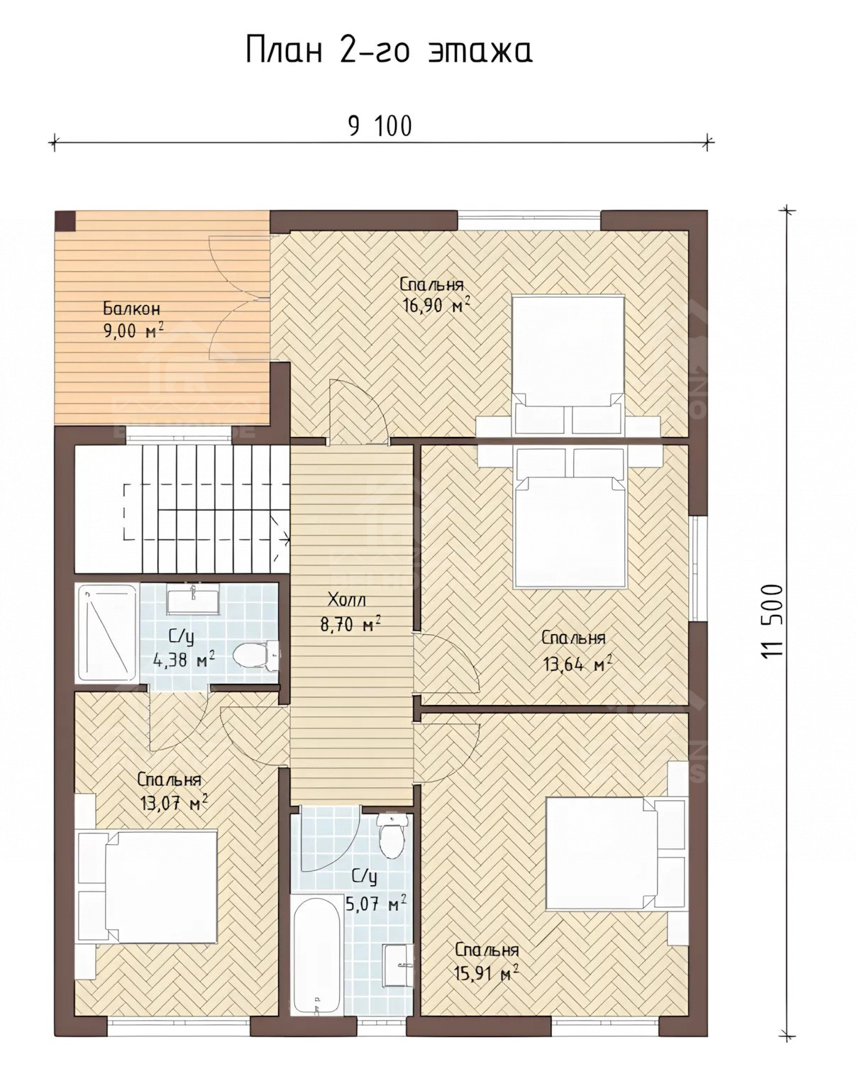 Каркасный дом, проект №208 - планировка
