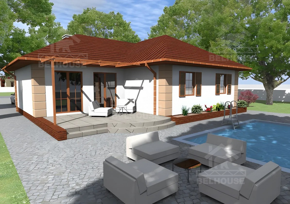 Каркасный дачный дом, проект №211