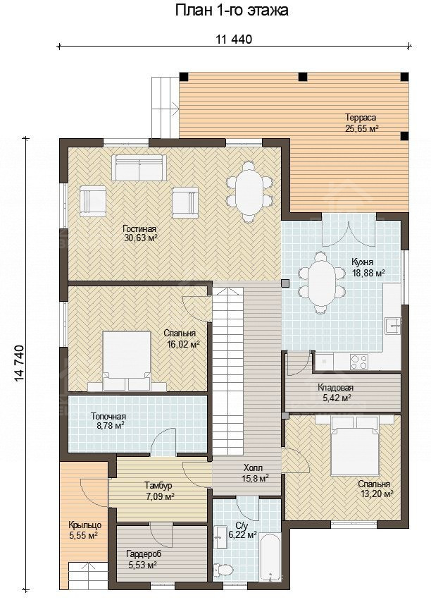 Дом, проект №214 - планировка