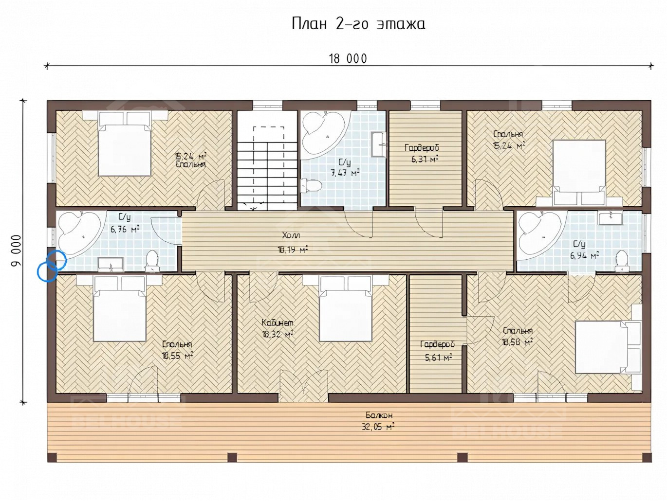Каркасный дом, проект №216 - планировка
