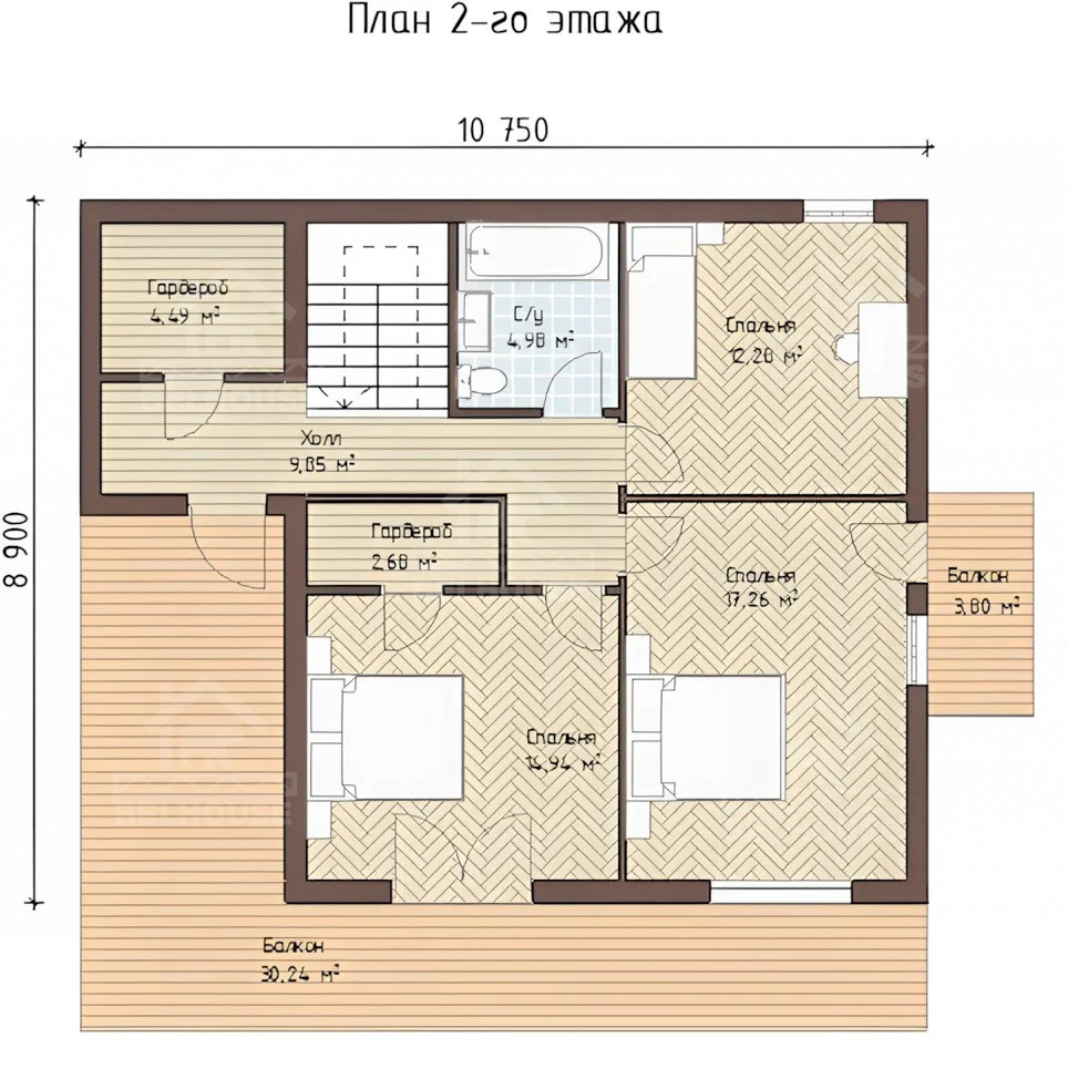Каркасный дом, проект №218 - планировка