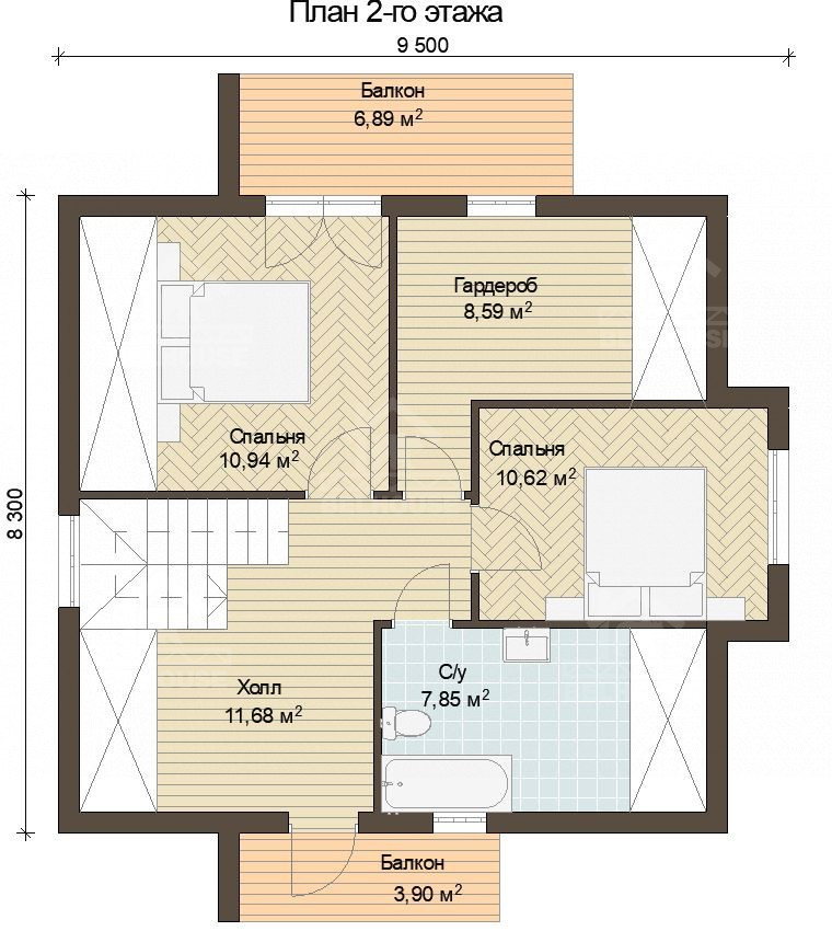Каркасный дом, проект №221 - планировка