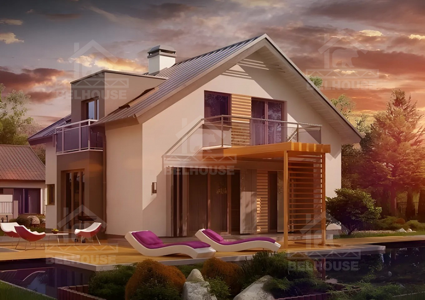 Дом из газобетона, проект №221к