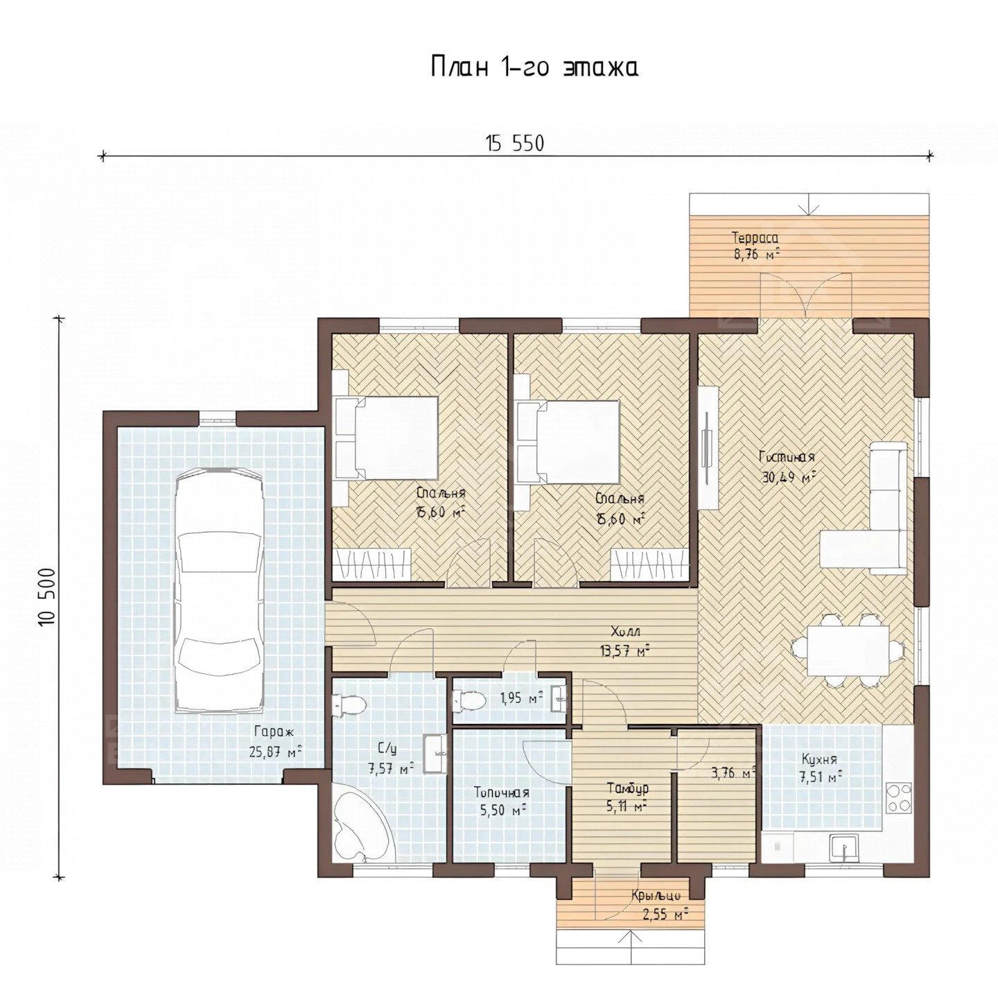 Каркасный дом, проект №223 - планировка