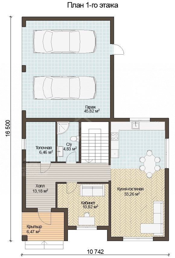 Каркасный дом, проект №226 - планировка