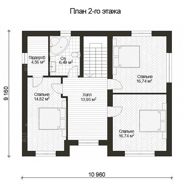Дом из газобетона, проект №226к - планировка