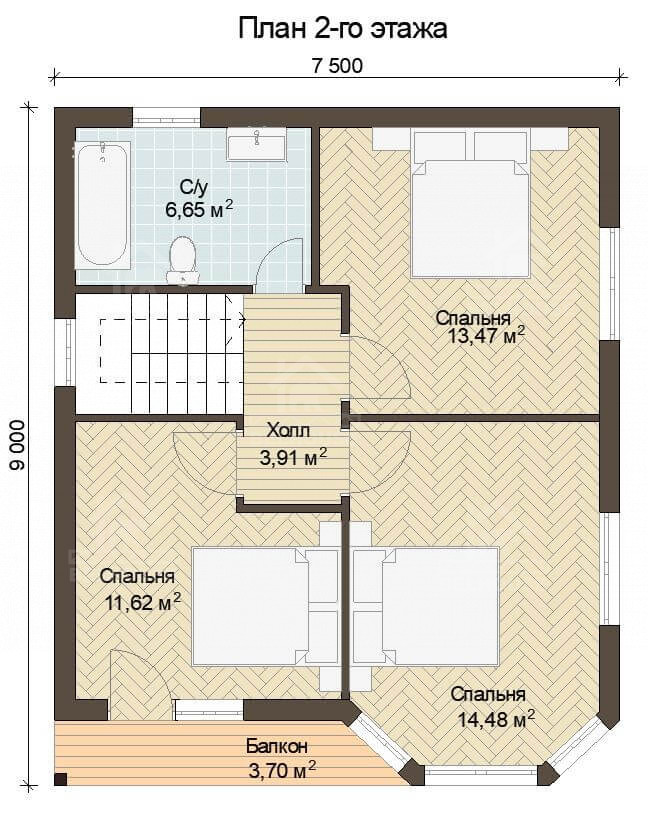 Каркасный дом, проект №22 - планировка
