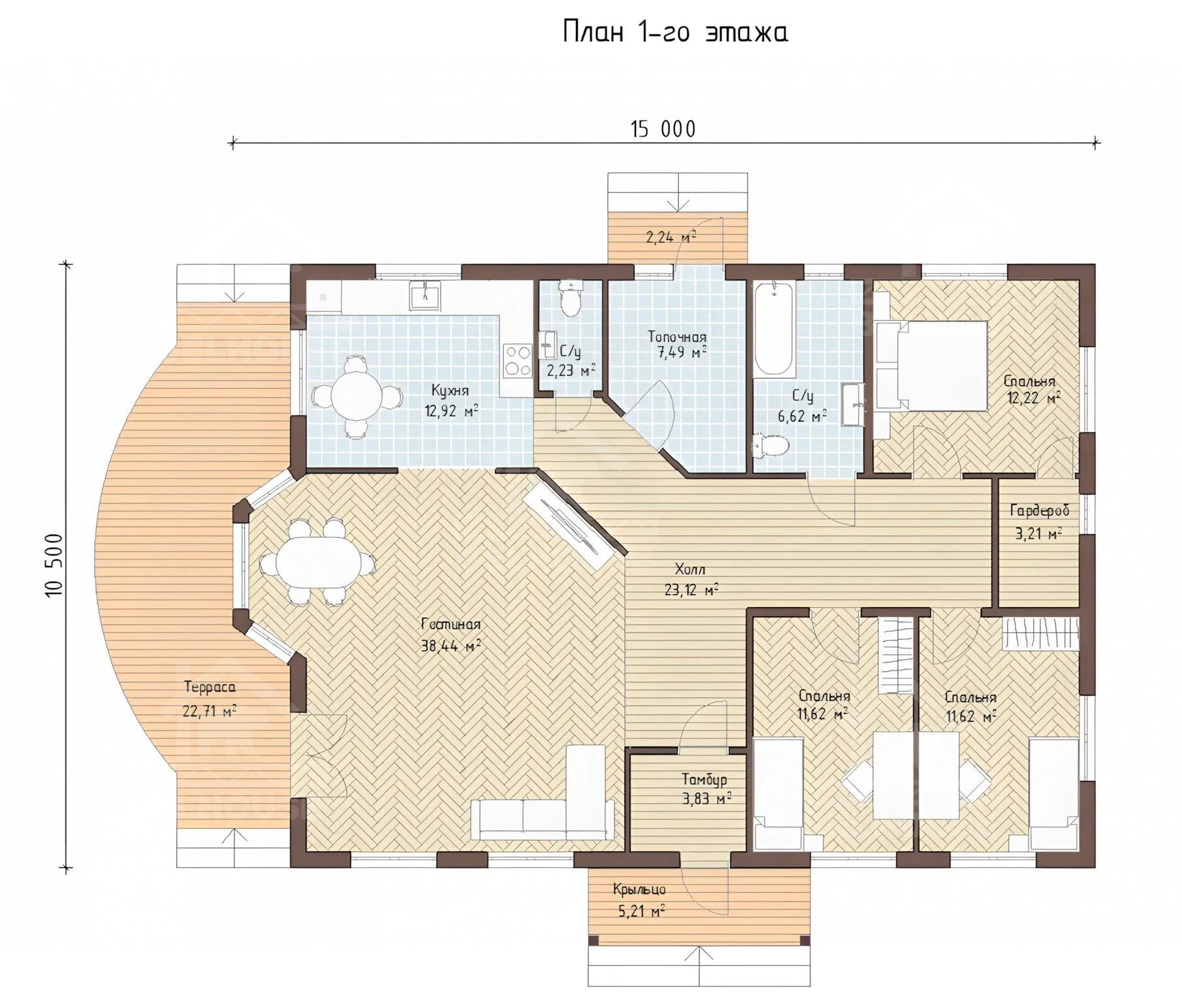 Каркасный дом, проект №234 - планировка