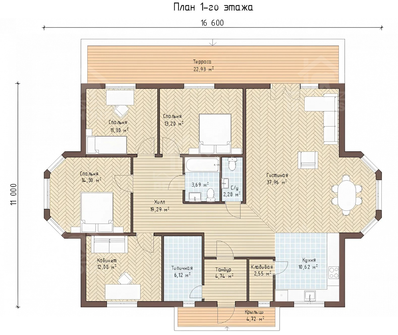 Каркасный дом, проект №235 - планировка