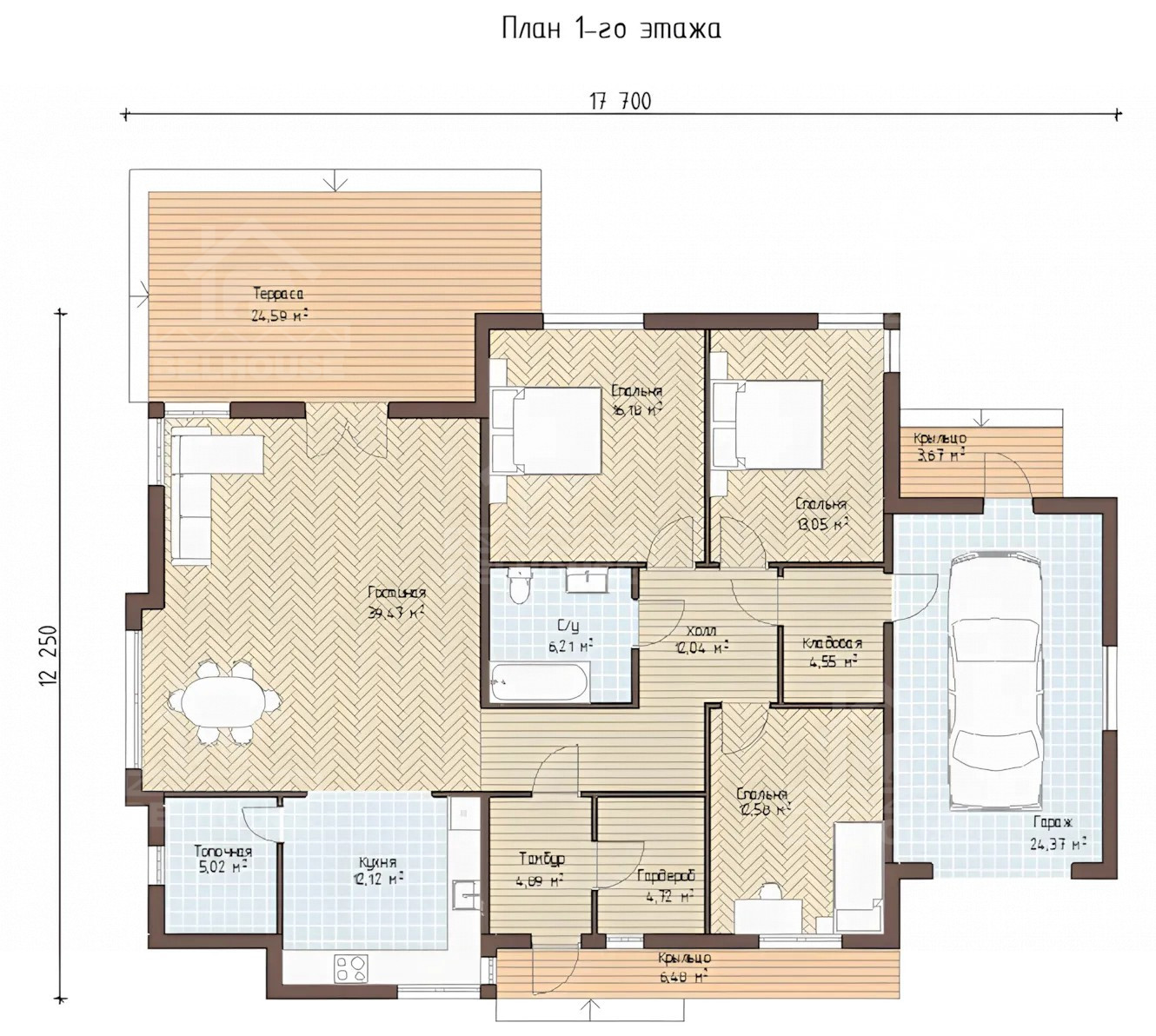 Каркасный дом, проект №245 - планировка