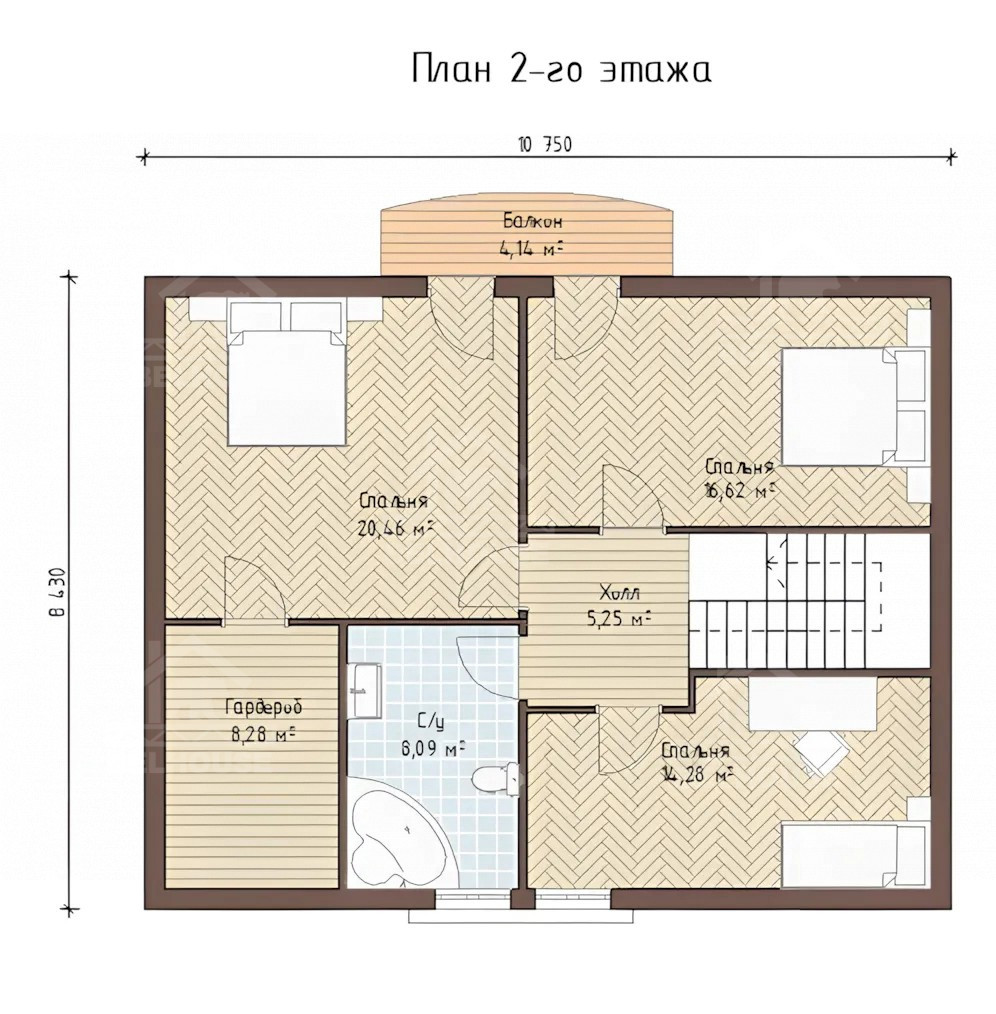 Каркасный дачный дом, проект №246 - планировка
