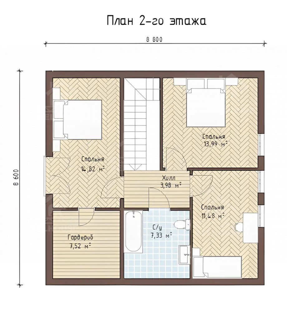 Каркасный дом, проект №255К - планировка