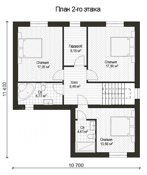 Дом из газобетона, проект №256к - планировка