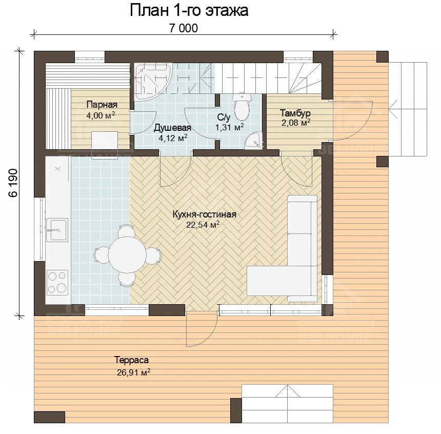 Каркасный дом, проект №257 - планировка