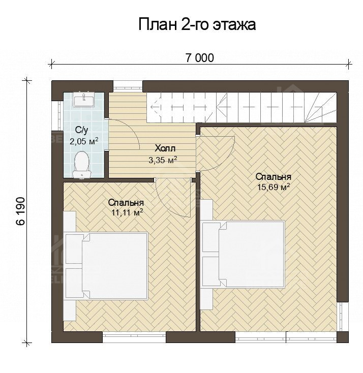 Каркасный дом, проект №257 - планировка