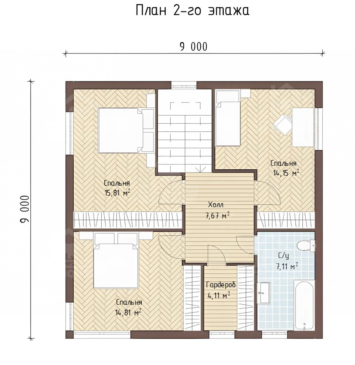 Каркасный дом, проект №260 - планировка