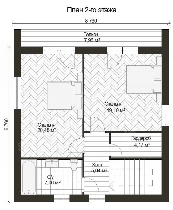 Дом из газобетона, проект №261к - планировка
