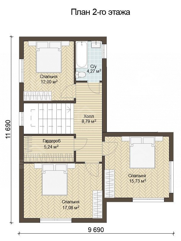 Каркасный дом, проект №265 - планировка