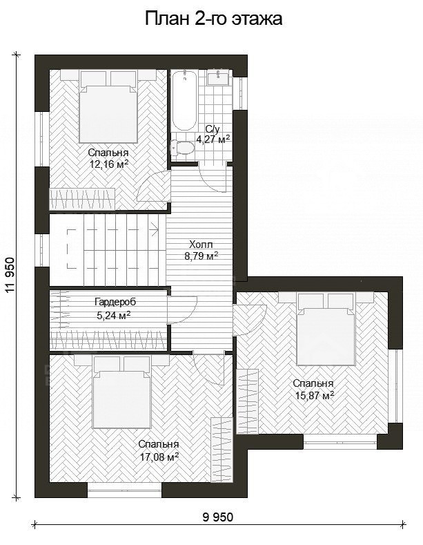 Дом из газобетона, проект №265к - планировка