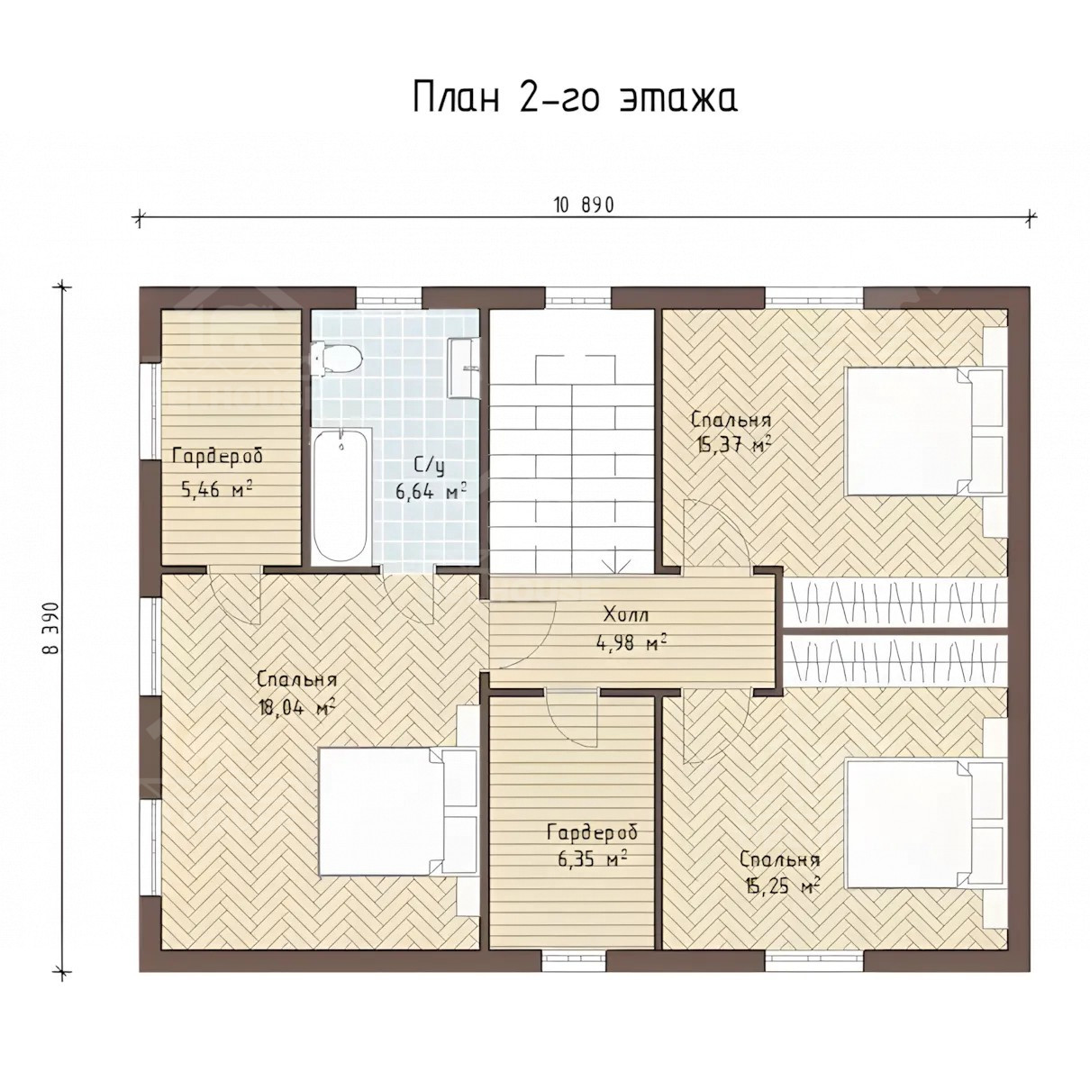 Каркасный барнхаус, проект №266 - планировка