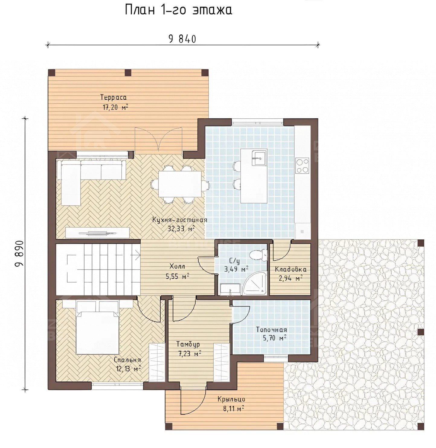 Каркасный дом, проект №269 - планировка