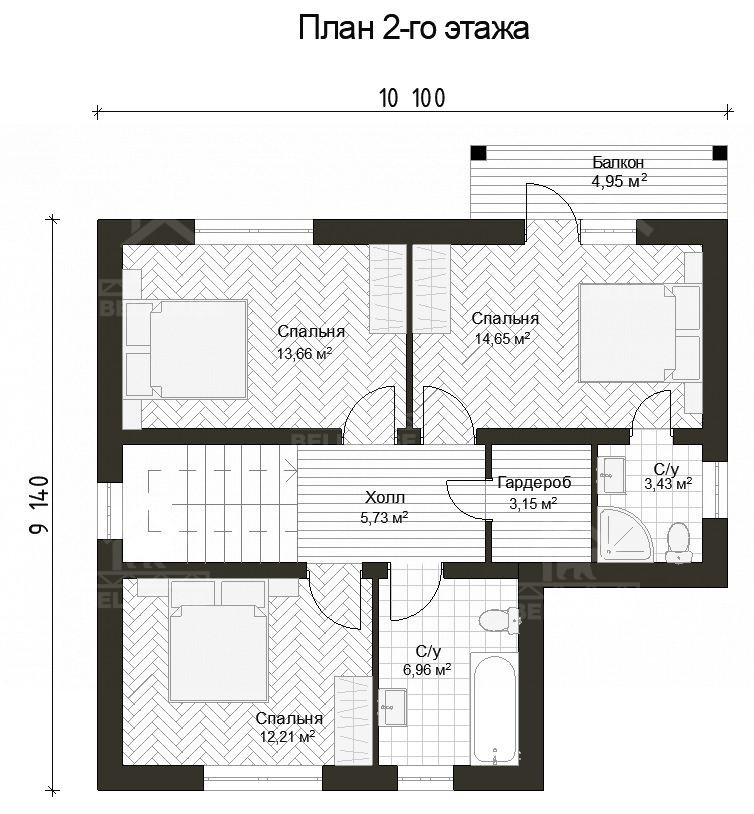 Дом из газобетона, проект №269к - планировка