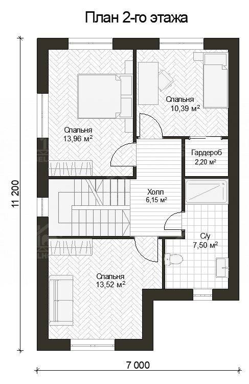 Дом из газобетона, проект №271к - планировка