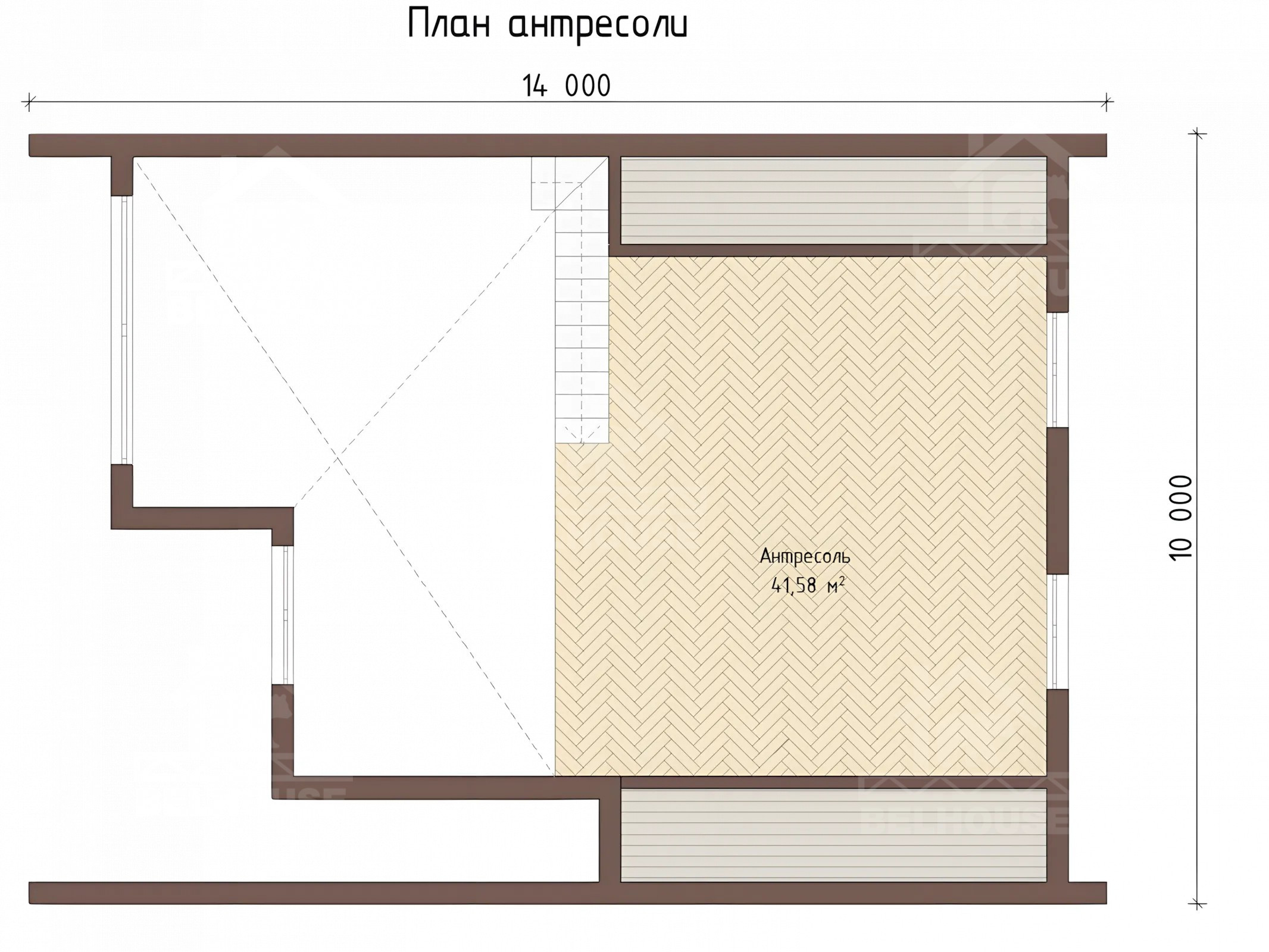Каркасный барнхаус, проект №279 - планировка