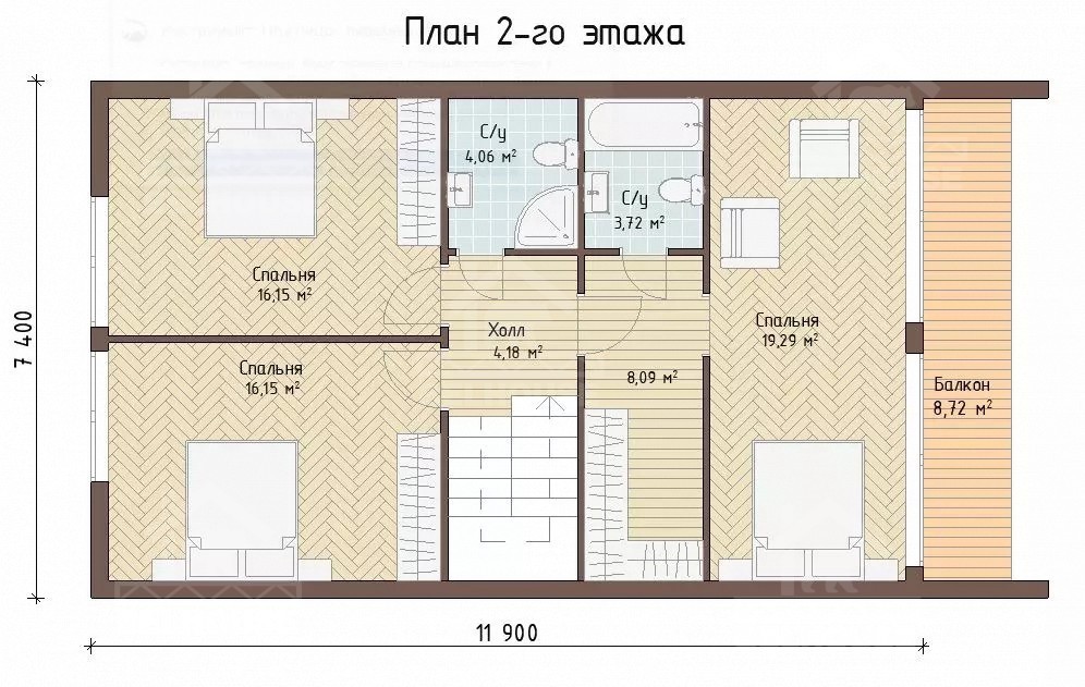 Каркасный барнхаус, проект №283 - планировка